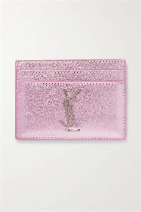 ysl pink card holder|YSL card holder with zipper.